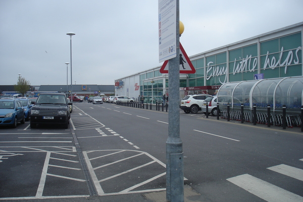 The photo for Access to Tesco by bike.
