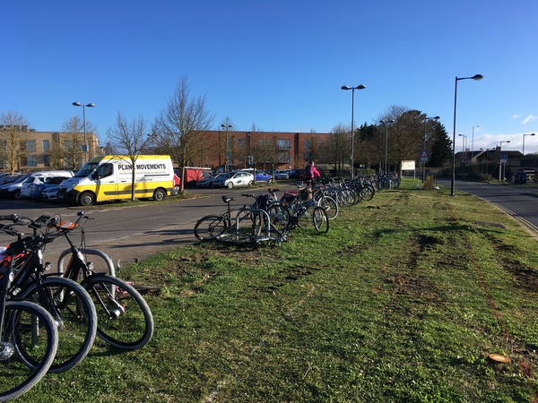 The photo for Loss of cycle parking at Trumpington Park and Ride.